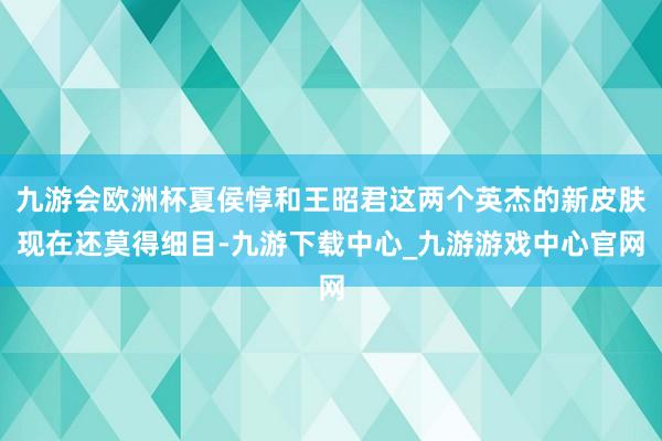 九游会欧洲杯夏侯惇和王昭君这两个英杰的新皮肤现在还莫得细目-九游下载中心_九游游戏中心官网