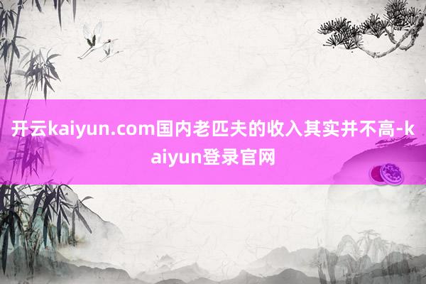 开云kaiyun.com国内老匹夫的收入其实并不高-kaiyun登录官网