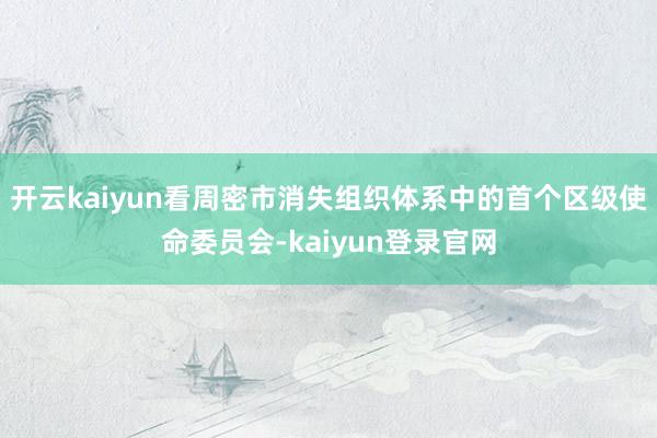 开云kaiyun看周密市消失组织体系中的首个区级使命委员会-kaiyun登录官网