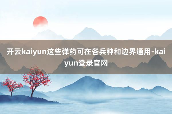 开云kaiyun这些弹药可在各兵种和边界通用-kaiyun登录官网