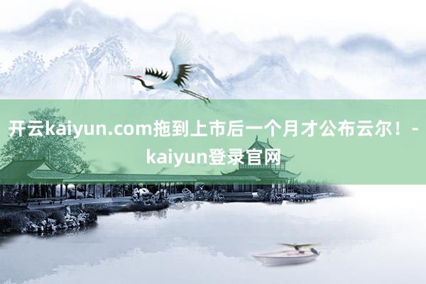 开云kaiyun.com拖到上市后一个月才公布云尔！-kaiyun登录官网